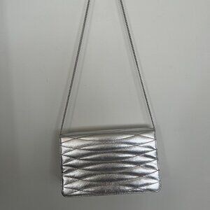 Vintage Morris Moskowitz Leather Silver Handbag Purse